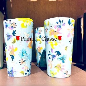 Starbucks Magnolia Ceramic Cup Hot Insulated Glass Tumbler Floral 12oz New 2023